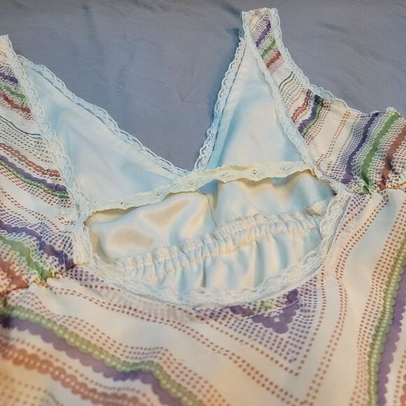 Boho Chic O'Neill xs rainbow striped backless sundress with lace trim - Picture 10 of 10